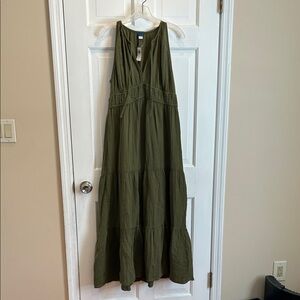 Old Navy Forest Green Sleeveless Maxi Dress - Size Large - NWT